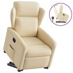 vidaXL Fauteuil inclinable Crème Tissu