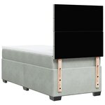 vidaXL Sommier à lattes de lit et matelas Gris clair 90x190 cm Velours