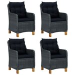 vidaXL Ensemble à manger de jardin 5 Pièces Gris foncé