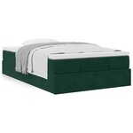 vidaXL Lit ottoman avec matelas vert foncé 120x190 cm velours