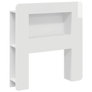 vidaXL Cabinet de Tête de Lit Blanc brillant Bois d’ingénierie