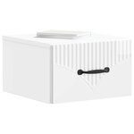 vidaXL Cabinet de chevet mural Blanc brillant 34 5 x 33 x 20 cm