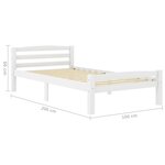 vidaXL Cadre de lit Blanc Bois de pin massif 100x200 cm