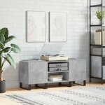 vidaXL Armoire à disques gris béton 121x38x48 cm bois d'ingénierie
