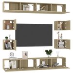 vidaXL Ensemble de meubles TV 8 Pièces Chêne sonoma Bois d'ingénierie