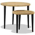 vidaXL Table basse 2 Pièces jute naturelle