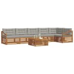 vidaXL Ensemble de canapés d'extérieur 7 pc Gris Naturel et Clair