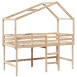 vidaXL Lit superposé et échelle et toit 90x200 cm bois de pin massif