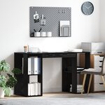 vidaXL Bureau en chêne noir Chêne noir MDF Moyen Bureau en chêne noir