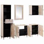 vidaXL Ensemble de mobilier de salle de bain avec tiroir 5 Pièces Blanc