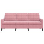 vidaXL Canapé à 3 places Rose 180 cm Velours