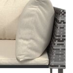 vidaXL Salon de jardin 3 Pièces avec coussins Gris Résine tressée