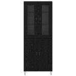 vidaXL Haut Armoire Chêne blanc et noir 69 5 x 34 x 180 cm