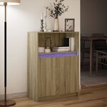 vidaXL Buffet avec LED chêne sonoma 72x34x100 cm bois d'ingénierie