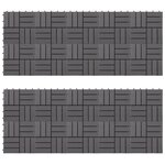 vidaXL Carreau de terrasse 20 Pièces Gris 30 x 30 cm Bois d'acacia