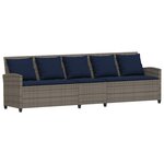 vidaXL Canapé de jardin avec coussins 5 places gris résine tressée