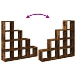 vidaXL Étagère séparatrice de pièce 4 niveaux chêne fumé