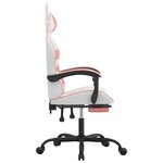 vidaXL Chaise de jeu avec repose-pied Blanc et rose Similicuir