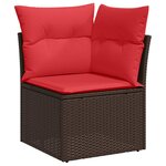 vidaXL Ensemble de Canapés avec coussin 6 Pièces Marron polyrotin