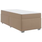 vidaXL Cadre de lit avec matelas Cappuccino 90 x 200 cm tissu