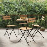 vidaXL Chaises de bistrot pliantes 4 Pièces Bois de teck solide et acier