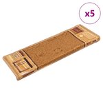 vidaXL Tapis d'escalier autoadhésifs 5 Pièces 65x21x4 cm Beige