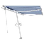 vidaXL Auvent automatique sur pied 300x250 cm Bleu/Blanc