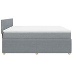 vidaXL Sommier à lattes de lit avec matelas Gris clair 200x200cm Tissu