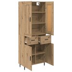 vidaXL Haut Armoire 2 Pièces Chêne artisanal Bois Aggloméré et Verre