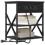 vidaXL Cabinet de chevet avec étagère 2 Pièces Chêne noir 41 x 31 x 51 cm