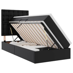 vidaXL Lit de Rangement Noir 90 x 200 cm Cuir synthétique