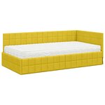 vidaXL Cadre de lit d'angle avec matelas 2 Pièces Jaune Velours
