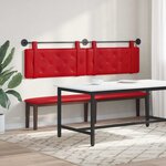 vidaXL Tête de lit suspendue Avec lumière LED Rouge Simili cuir