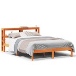 vidaXL Cadre de lit et tête de lit cire marron 140x200 cm bois de pin