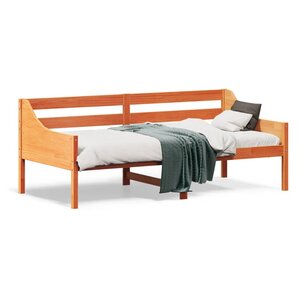 vidaXL Lit de jour sans matelas cire marron 90x190 cm bois pin massif