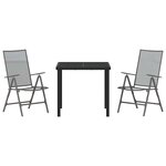 vidaXL Set de jardin 3 pièces en acier anthracite