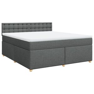 vidaXL Sommier à lattes de lit avec matelas Gris foncé 180x200cm Tissu