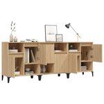 vidaXL Buffets 3 Pièces chêne sonoma 60x35x70 cm bois d'ingénierie