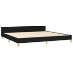 vidaXL Cadre de lit sans matelas avec tête de lit noir 200x200cm tissu