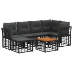 vidaXL Ensemble de canapés d'extérieur 7 pc Noir et Gris foncé