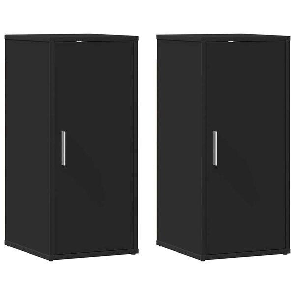 vidaXL Armoires à chaussures 2 Pièces Noir 32x35x70 cm Aggloméré