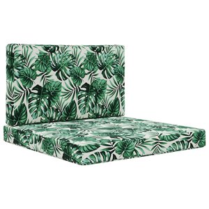 vidaXL Coussin de canapé d'extérieur Polyester Motif feuilles