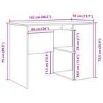 vidaXL Bureau d'angle en chêne fumé 102x88x75 cm en bois d'ingénierie