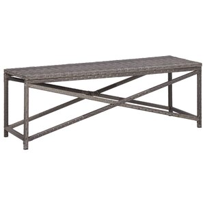vidaXL Banc de jardin 120 cm Résine tressée Gris