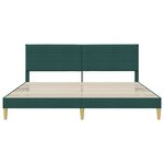 vidaXL Cadre de lit avec tête de lit Vert foncé 200 x 200 cm Tissu