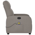 vidaXL Fauteuil de massage inclinable Taupe Tissu