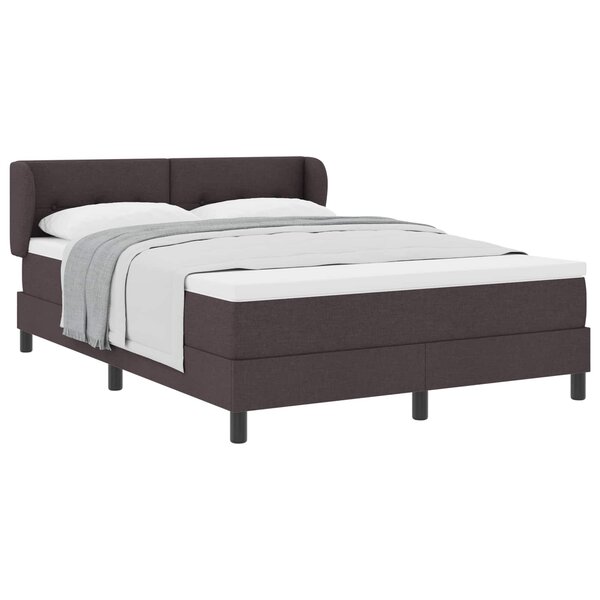 vidaXL Lit à ressorts avec matelas Marron foncé 140 x 190 cm tissu