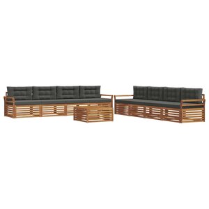 vidaXL Ensemble de canapés d'extérieur 9 Pièces Naturel et Anthracite