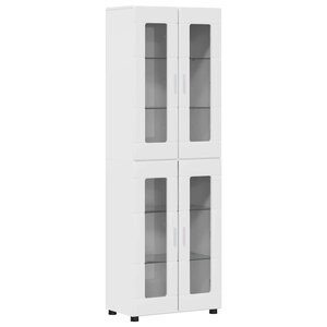 vidaXL Haut Armoire avec porte FLORIN Blanc brillant 60 x 35 x 182 cm