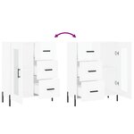 vidaXL Buffet Blanc brillant 69 5x34x90 cm Bois d'ingénierie
